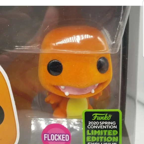 Pokemon Flocked Funko Pop! Pikachu Squirtle Charmander Exclusives with Protector - Picture 3 of 11